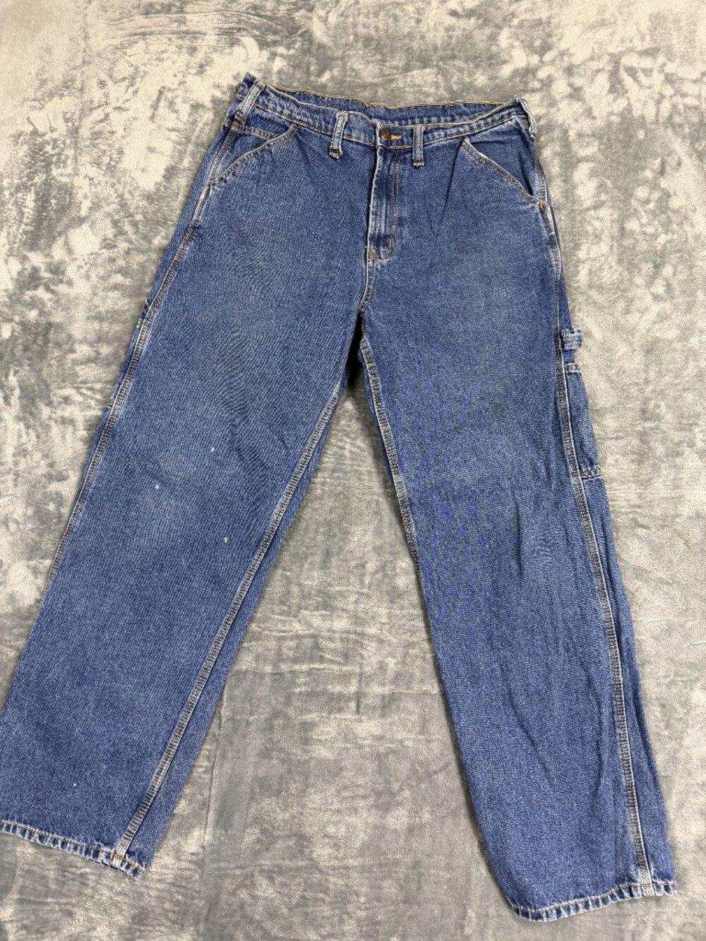 Rural King  Mens Blue Denim Carpenter Jeans 34x32 Relaxed FiT